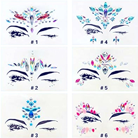 (B) Adhesive Facial Jewels - Picture 1 of 8